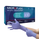 GUANTE DE NITRILO NO ESTERIL, CHICO, PROTEECION AVANZADA, LIBRE DE POLVO, AZUL VIOLETA, 100 PZAS, MICROFLEX