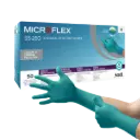 GUANTE DE NITRILO Y NEOPRENO, GRANDE, PUÑO LARGO, CONTRA QUIMICOS, LIBRE DE POLVO, VERDE, 100 PZAS, MICROFLEX