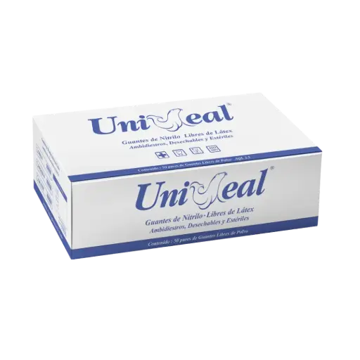 [DIM054-G] GUANTES DE NITRILO ESTERIL, GRANDE, EMPACADO EN PARES, LIBRE DE POLVO, 50 PARES, UNISEAL