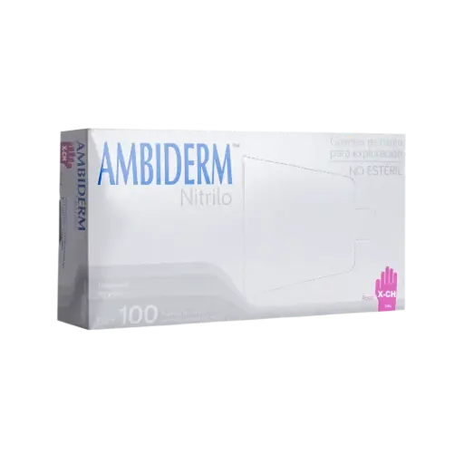 [DIM106031R-CH] GUANTE DE NITRILO NO ESTERIL, CHICO, LIBRE DE POLVO, ROSA, 100 PZAS, AMBIDERM